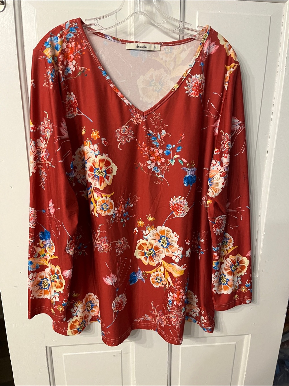 Sakurafina 1XL Floral Knit Top Long Sleeves